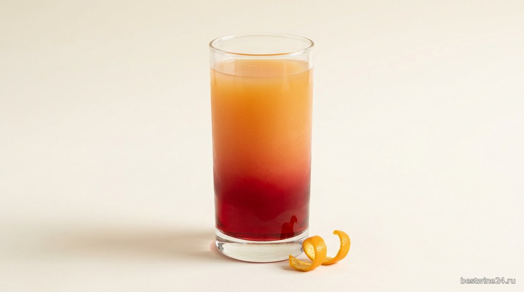 Tequila Sunrise без льда: иллюстрация к рецепту.