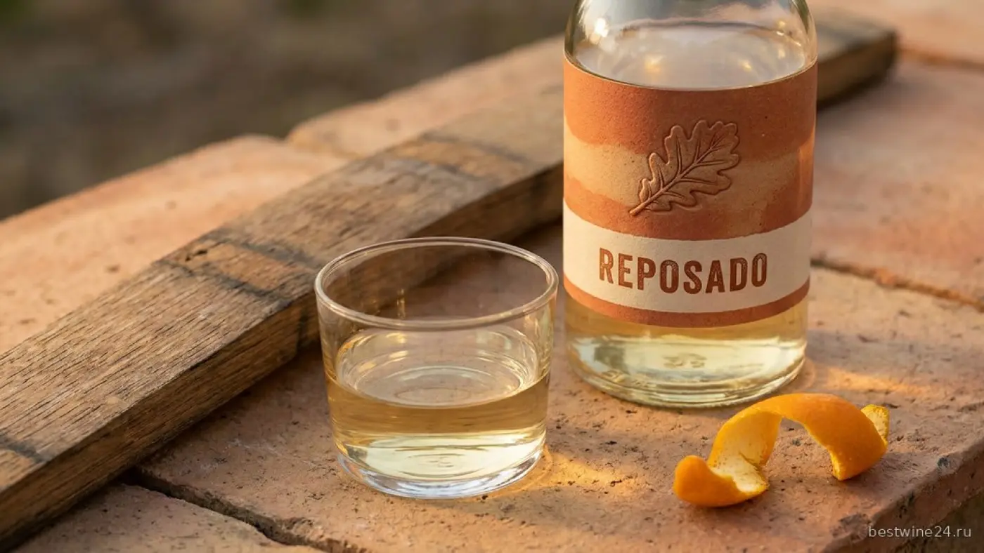 Текила reposado. Тематическая иллюстрация.
