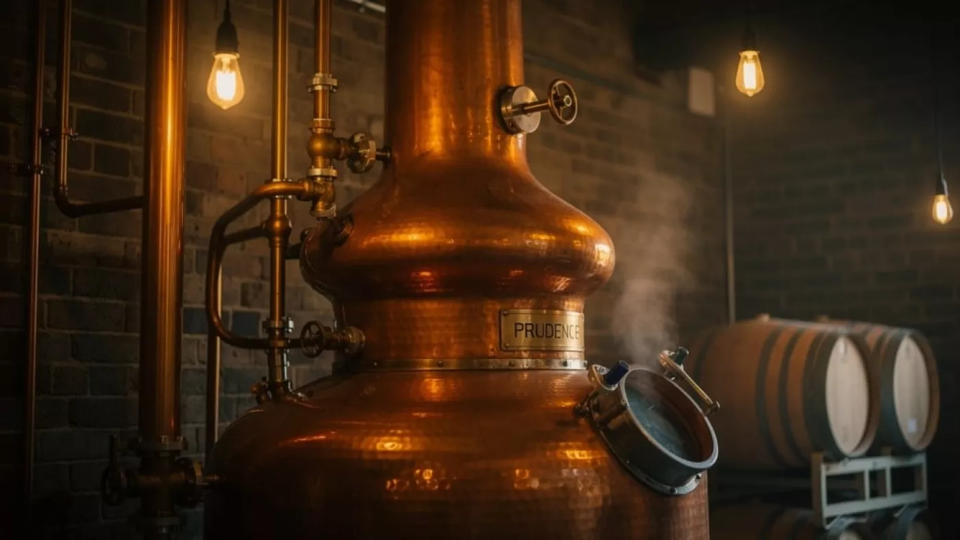 Медный перегонный куб Prudence на винокурне Sipsmith в Лондоне