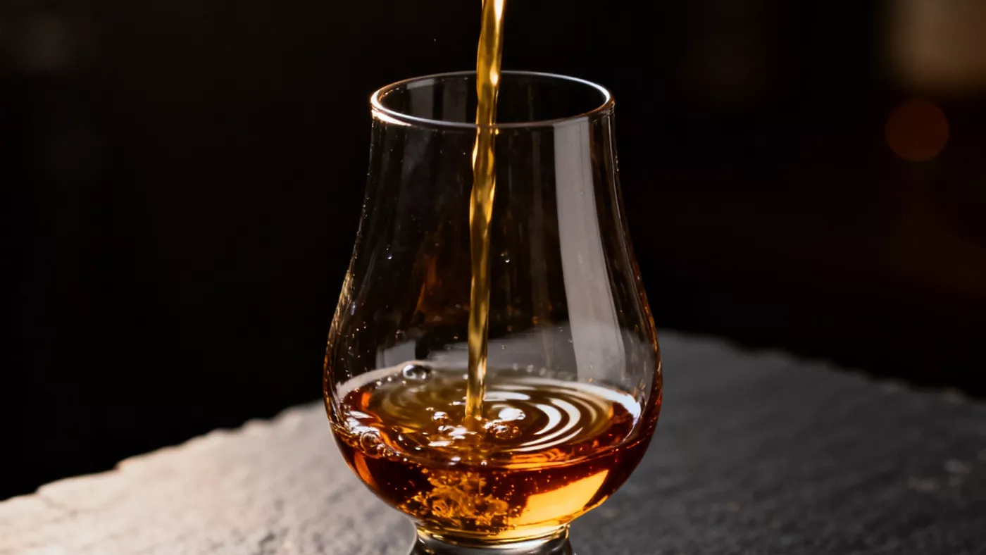 Виски наливают в бокал Glencairn