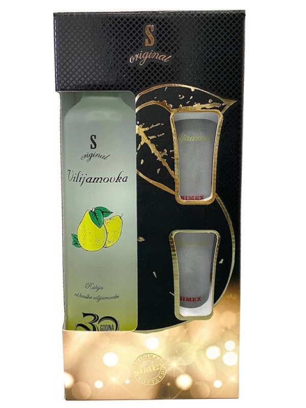 Simex, S-Original Vilijamovka, gift box with 2 glasses