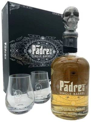 Текила Padre Azul Single Barrel Anejo, gift box + 2 glasses 0.7 л