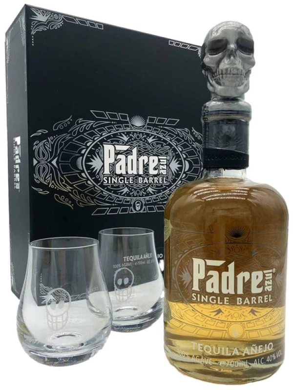 Padre Azul Single Barrel Anejo, gift box + 2 glasses