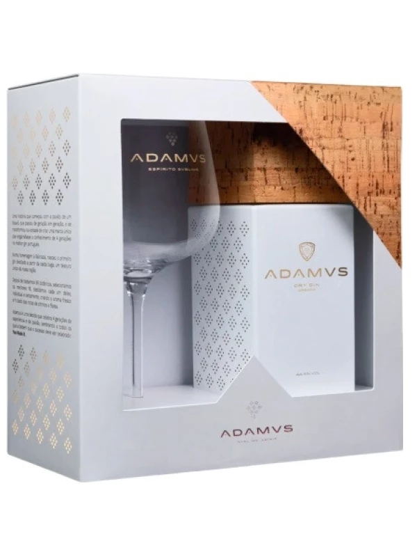 Adamus Organic Dry Gin, gift set with glass