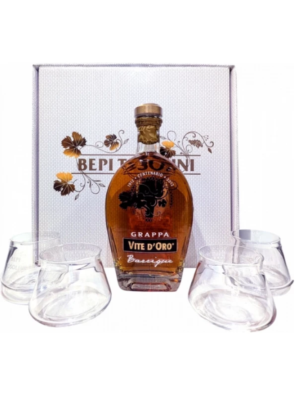 Bepi Tosolini, Vite d'Oro Barrique, gift box with 4 glasses