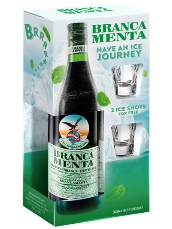 Branca Menta, gift box with 2 shots