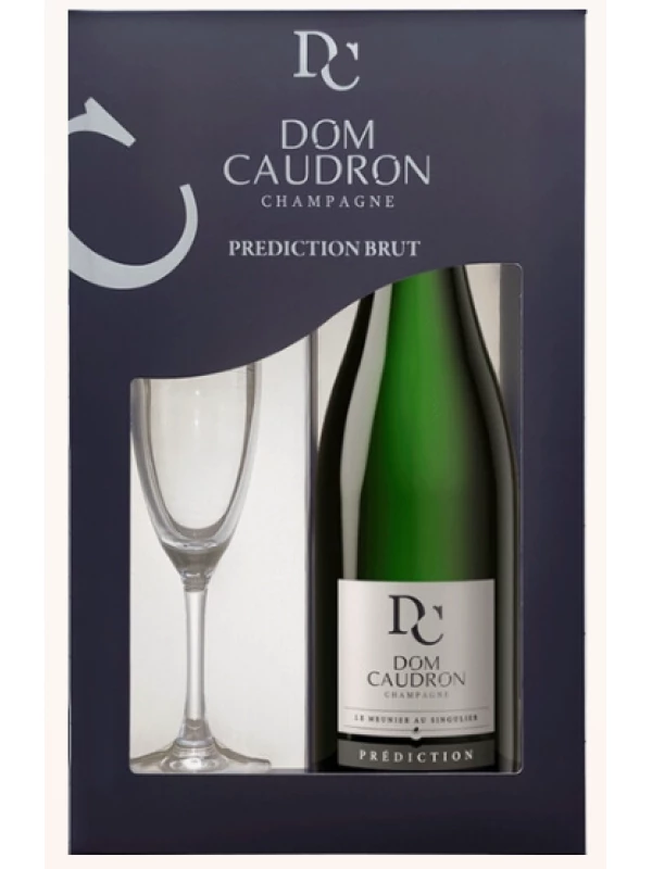 Dom Caudron, Prediction Brut, Champagne AOC, gift box with glass