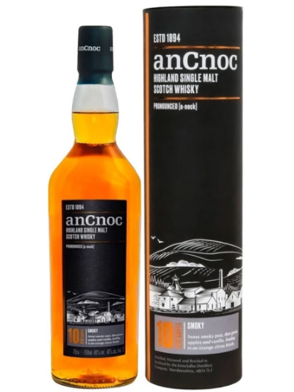An Cnoc Peated 10 Years Old, in tube