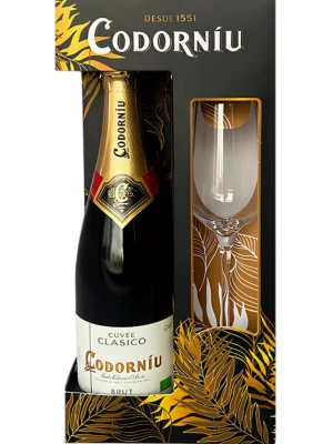 Codorniu Clasico Brut, gift box & glass 0.75 л