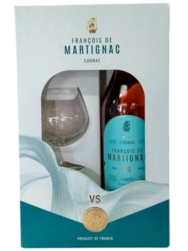 Francois de Martignac VS, gift box with glass