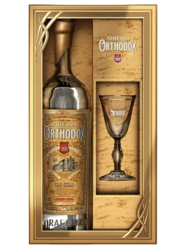 Orthodox Old Gold, gift box with glass (lafitnik)