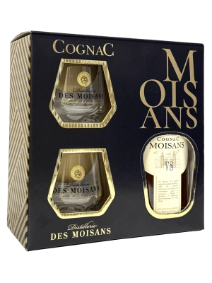 Коньяк Moisans VS, gift set with 2 glasses 0.7 л
