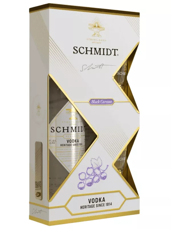 Schmidt Black Currant, gift box with 2 glasses