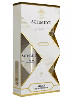 Водка Schmidt Supreme, gift box with 2 glasses 0.7 л