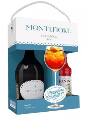 Просекко Montefiore Prosecco DOC, gift box with Monin Orange Spritz 0.75 л