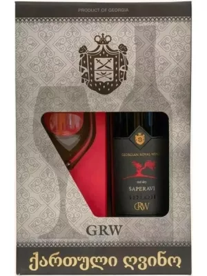 Вино GRW, Saperavi, gift box with glass 0.75 л