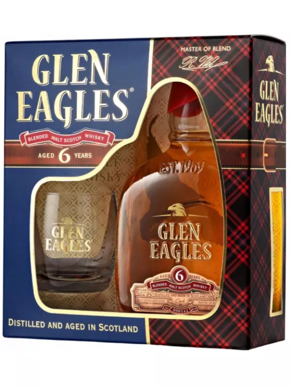 Glen Eagles 6 Years Old, gift box with glass