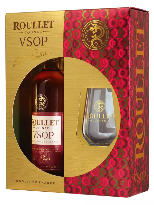 Roullet VSOP, gift box with glass