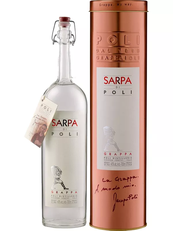 Grappa Sarpa di Poli, in gift tube