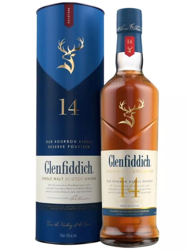 Glenfiddich 14 Years Old Bourbon Barrel Reserve, in tube