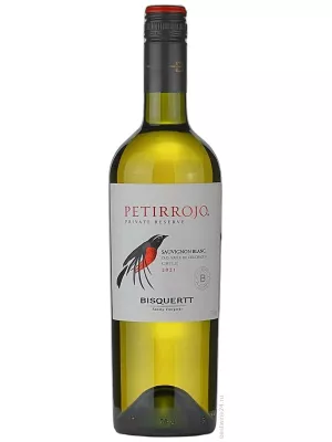 Вино Bisquertt, Petirrojo Reserve, Sauvignon Blanc, Colchagua Valley DO 2021, 0.75 л