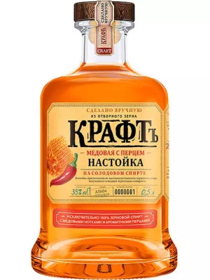 Настойка Пермалко, КРаФТъ Медовая с Перцем, настойка горькая 0.5 л