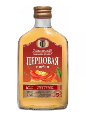 Настойка Славные Традиции Перцовая с медом, настойка горькая 0.25 л