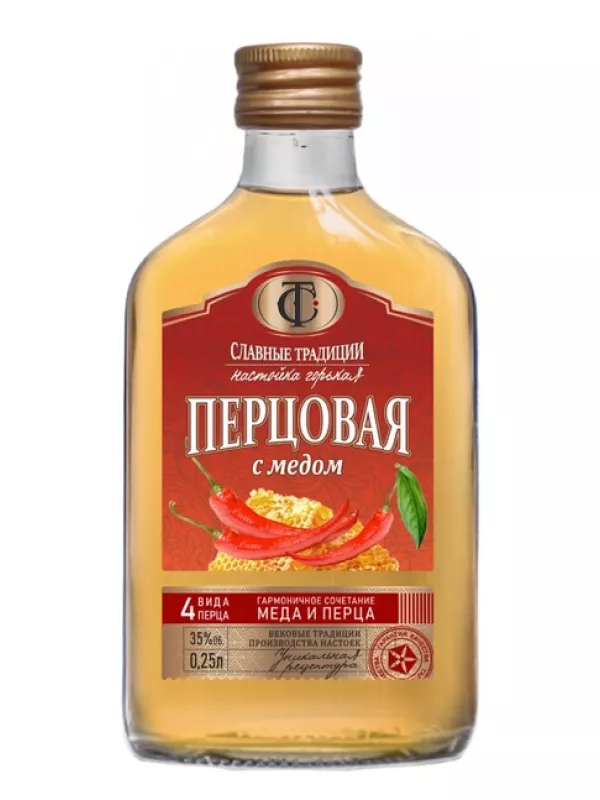 Славные Традиции Перцовая с медом, настойка горькая