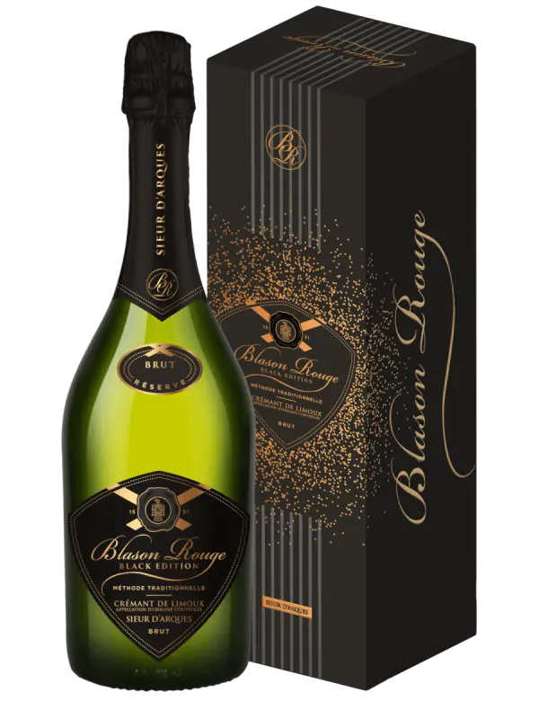Sieur d'Arques, Blason Rouge Black Edition Brut, Cremant de Limoux AOC, gift box