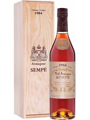 Арманьяк Armagnac Sempe, Millesime, Armagnac AOC, wooden box 1984 0.7 л