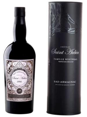 Арманьяк Saint Aubin Bas-Armagnac AOC, gift tube 1990 0.7 л