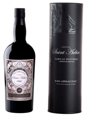 Арманьяк Saint Aubin Bas-Armagnac AOC, gift tube 1980 0.7 л