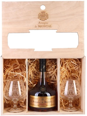 Арманьяк Armagnac de Montal Napoleon, gift set with 2 glasses 0.7 л