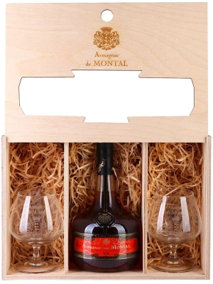 Арманьяк Armagnac de Montal VS, gift set with 2 glasses 0.7 л