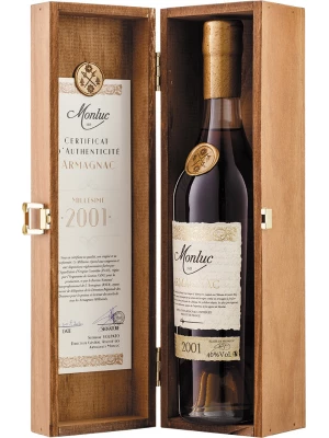Арманьяк Monluc Armagnac AOC, wooden box 2001 0.7 л