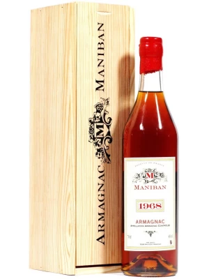 Арманьяк Castarede, Maniban Armagnac AOC wooden box 1968 0.7 л
