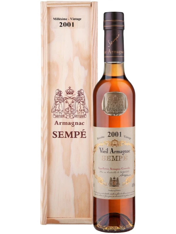 Millesime, Armagnac AOC, wooden box