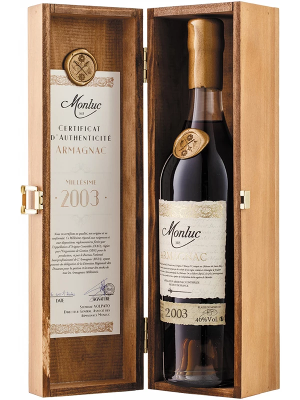 Monluc Armagnac AOC, wooden box