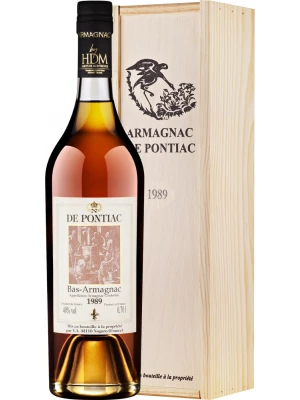 Арманьяк De Pontiac Vintage, Bas-Armagnac AOC, wooden box 1989 0.7 л