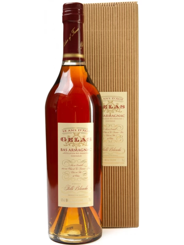 Gelas, Bas Armagnac Monocepage Folle Blanche, 18 ans, gift box