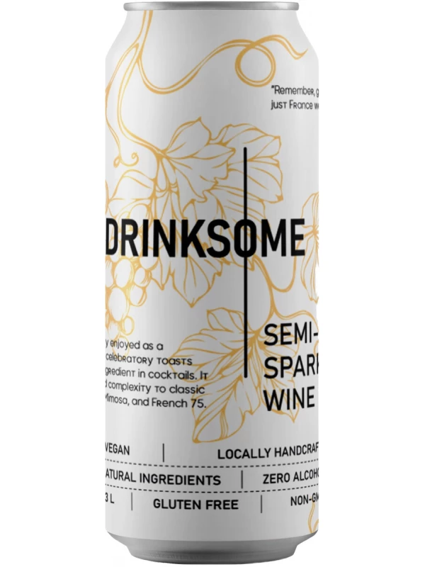 Drinksome Semi-Sweet Sparkling Zero Alcohol, in can