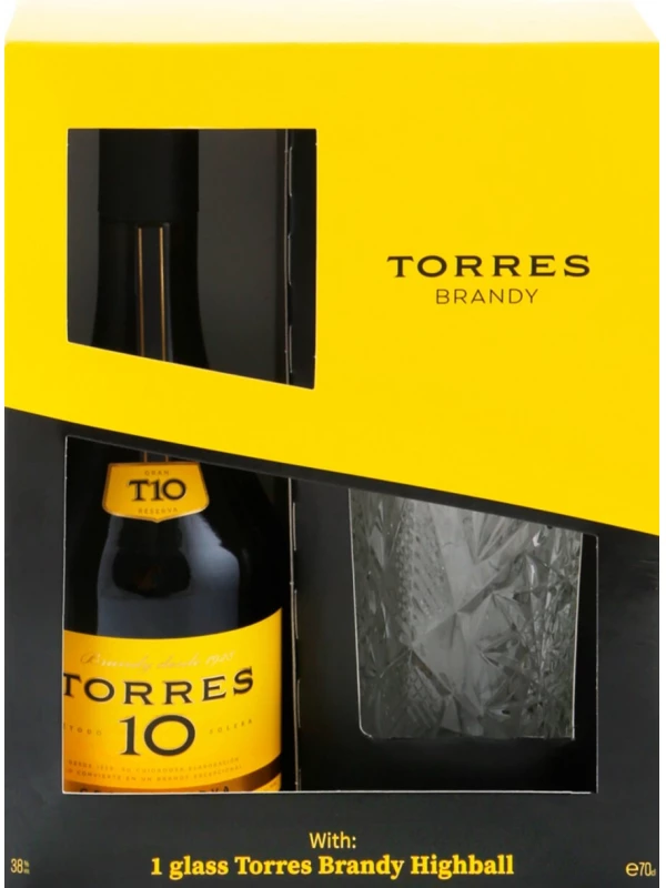 Torres 10 Gran Reserva, gift box with glass