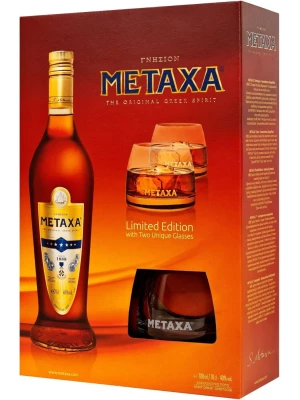Бренди Metaxa 7*, gift box with 2 glasses 0.7 л