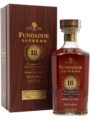 Бренди Fundador Supremo 18, Oloroso Sherry Casks, wooden box 1 л