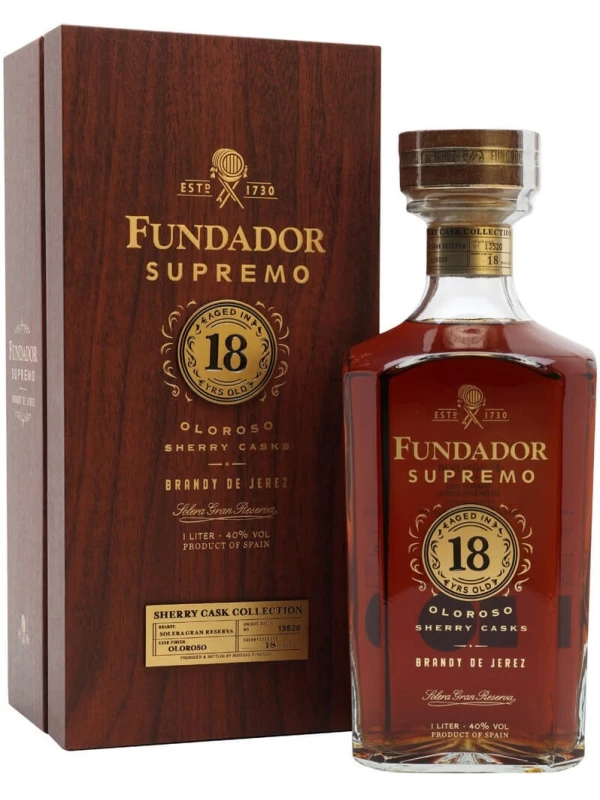 Fundador Supremo 18, Oloroso Sherry Casks, wooden box