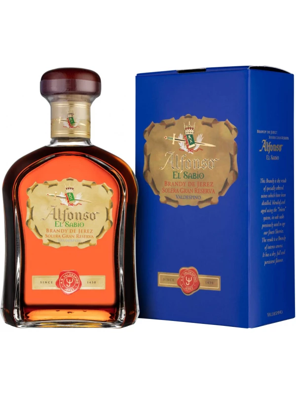 Brandy Valdespino Gran Reserva Alfonso el Sabio, gift box