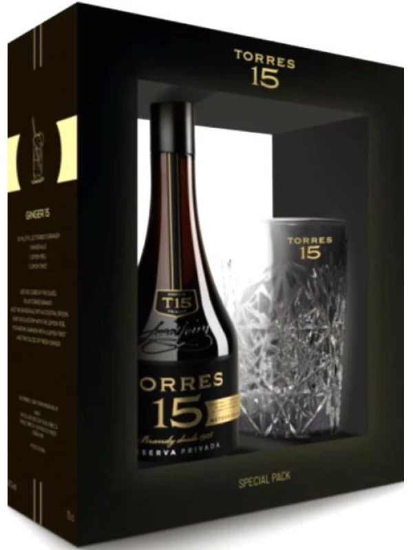 Torres 15 Reserva Privada, gift box with glass
