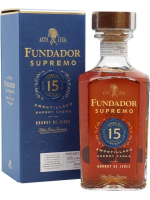 Бренди Fundador Supremo 15, Amontillado Sherry Casks, gift box 0.7 л