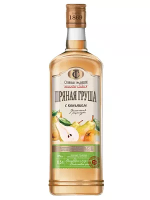 Настойка Славные Традиции Пряная Груша с Коньяком, настойка сладкая 0.5 л