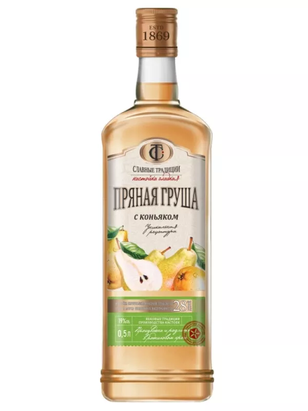 Славные Традиции Пряная Груша с Коньяком, настойка сладкая